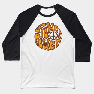 Flower Power Word Art Baseball T-Shirt